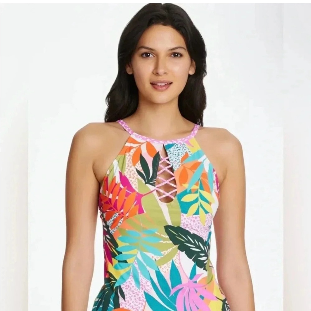 Blue Rod Beattie Wild at Heart Tankini top and bottoms two piece swimsuit NWT